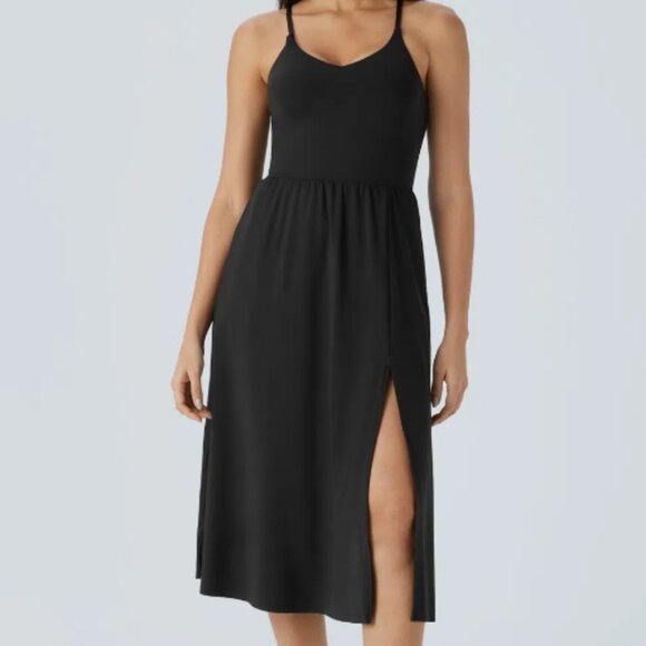 Halara | Everyday Midi Chill Dress Black Size Small - Picture 1 of 7